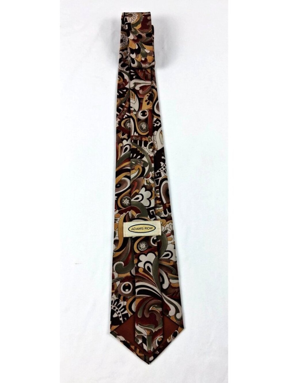 Vintage Adams Row Mens Paisley Abstract Floral Tie Multicolor 57" L - Picture 3 of 10